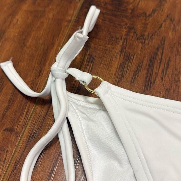 NWT Shade & Shore Women’s White Hip Tie Bikini Swim Bottom  - Size S 4/6 - Picture 7 of 11